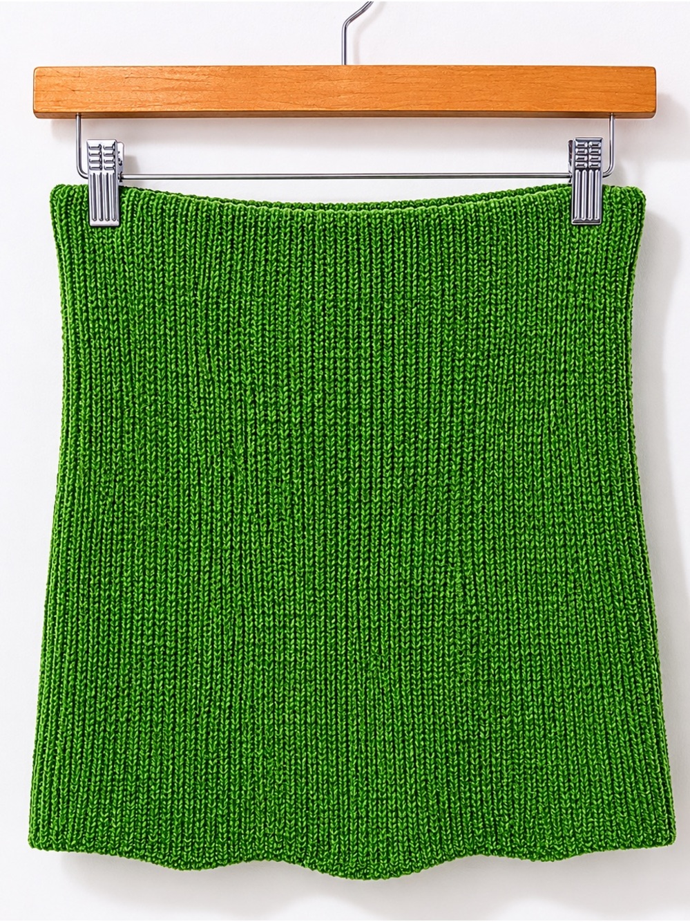 By Together Green Knit Mini Skirt | Textured Pull-On Sweater Skirt